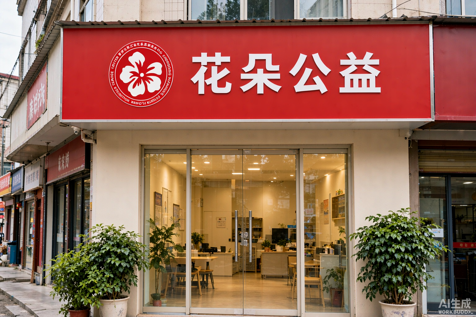 花朵公益服务中心门头
